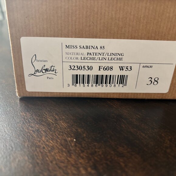 Christian Louboutin Miss Sabina 85mm Patent Leather Sandals Leche(beige) size 38 - Picture 5 of 7